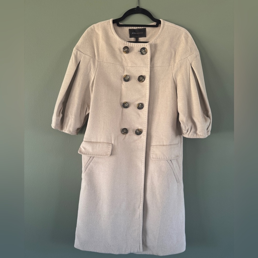 BCBGMAXAZRIA 3/4 Sleeve Wool Blend Coat Size Medium